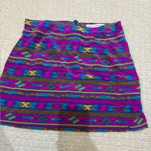 Amanda Uprichard Neon Pink Aztec Mini Skirt